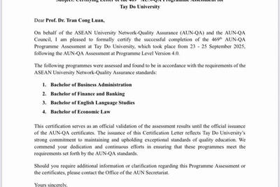 Nhiều chương trình đào tạo Trường ĐH Tây Đô đạt chuẩn khu vực và quốc tế