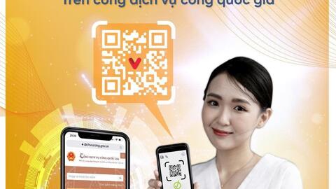 Quét mã VietQR dễ dàng thanh toán trực tuyến dịch vụ công