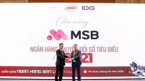 MSB nhận giải thưởng "Ngân hàng chuyển đổi số tiêu biểu"