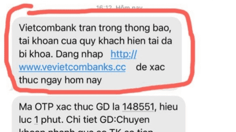 Trà trộn vào tin nhắn ngân hàng để chiếm đoạt tiền trong tài khoản