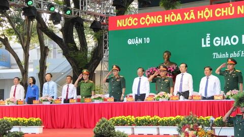 Tuổi trẻ TP HCM tự hào lên đường thực hiện nghĩa vụ thiêng liêng
