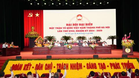 Sáng nay, khai mạc trọng thể Đại hội MTTQ TP Hà Nội