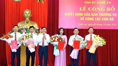 Nghệ An: Điều động, bổ nhiệm chức danh chủ chốt các ban Đảng và địa phương