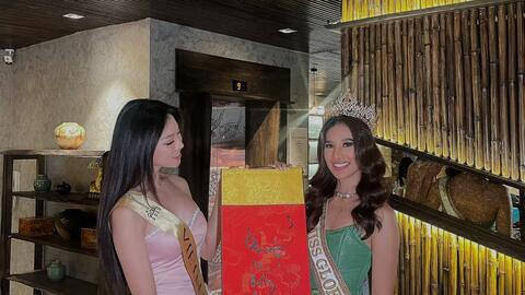 Quà đặc biệt Đoàn Thu Thuỷ tặng thí sinh Miss Global 2023