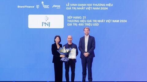 Giá trị thương hiệu PNJ đạt 480 triệu USD