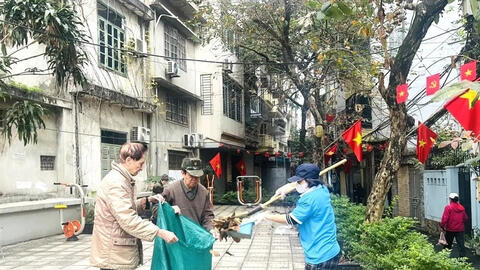 Phường Kim Liên, Hà Nội đồng loạt tổng vệ sinh môi trường chào Xuân