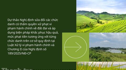 Đề xuất điều chỉnh thẩm quyền xử phạt vi phạm đất đai để phù hợp Luật Thanh tra
