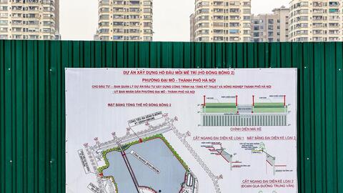 Hồ điều hòa Mễ Trì gấp rút thi công, đảm bảo thoát nước phía Tây Hà Nội