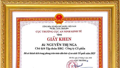 Tập đoàn BRG vinh dự nhận Bằng khen của Bộ Công An  trong phong trào Toàn dân Bảo vệ An ninh Tổ Quốc