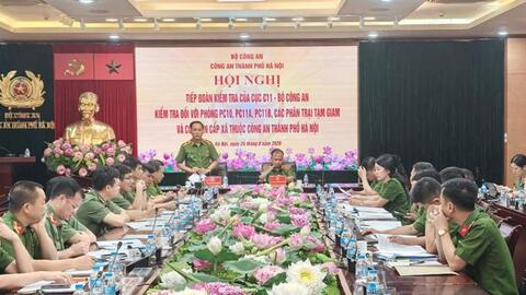 Công an Hà Nội tiếp Đoàn kiểm tra của Cục Cảnh sát quản lý tạm giữ, tạm giam và thi hành án hình sự tại cộng đồng