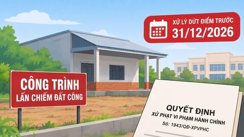 Cà Mau: Yêu cầu xử lý dứt điểm công trình lấn chiếm đất công tại phường Bạc Liêu