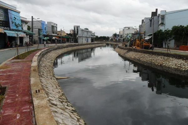 Rạch Tham Tướng, quận Ninh Kiều sau khi được góp phần cải tạo môi trường, ứng pho với biến đổi khí hậu, nước biển dâng