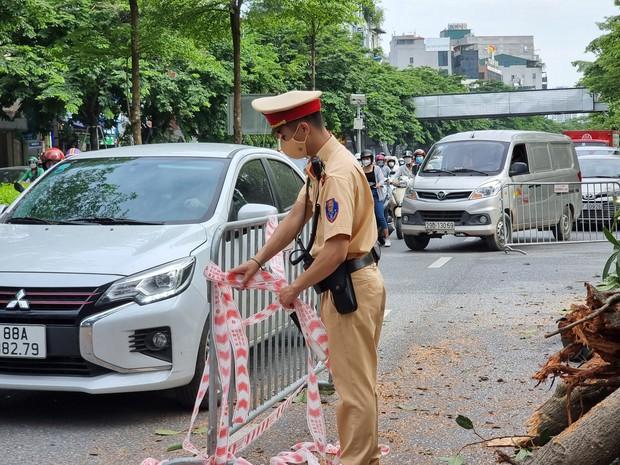 Hà Nội ùn tắc sáng đầu tuần do cành cây đa cổ thụ gãy đổ, chắn ngang đường - Ảnh 4.