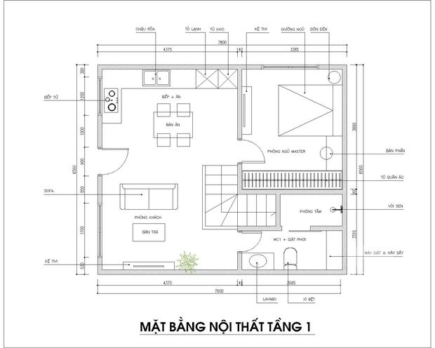 Thiết kế nhà tập thể 50m² ấn tượng với gam màu đen và gỗ - Ảnh 1.