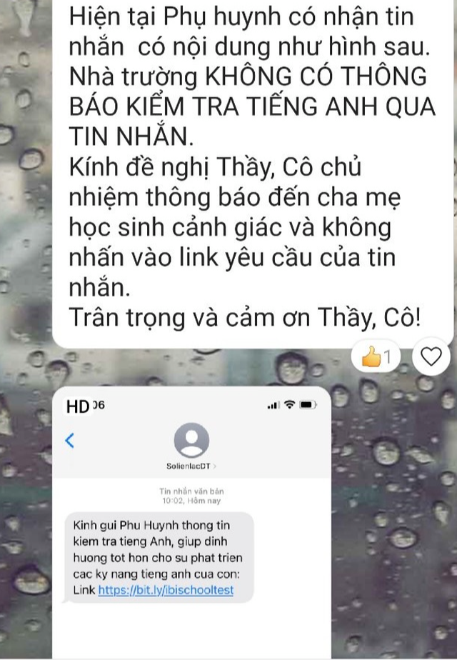 Phụ huynh cảnh giác với tin nhắn gửi đường link kiểm tra tiếng Anh - Ảnh 1.