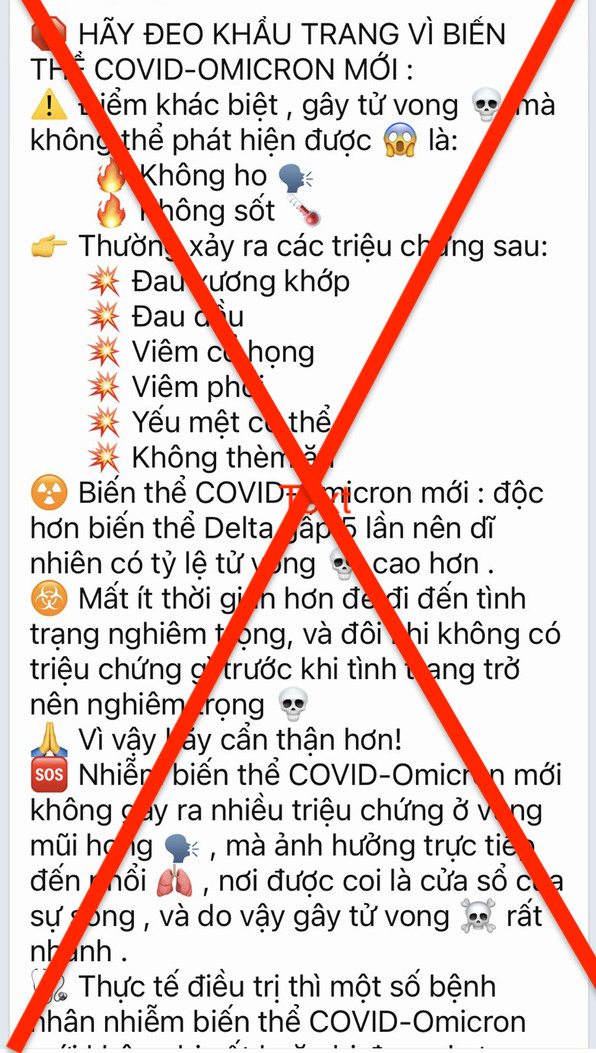 Bác bỏ tin đồn có biến thể COVID-19 mới, tử vong cao - Ảnh 1.