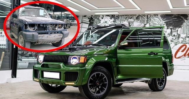 Thợ Việt độ Mitsubishi Pajero cũ nát theo phong cách G 63 Brabus, sơn màu giống Porsche