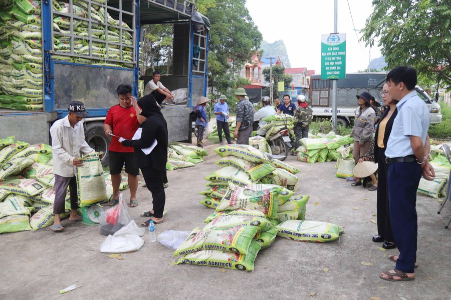 Người dân được hỗ trợ 60 tấn phân bón hữu cơ thực hiện dự án bảo tồn giống lúa đặc sản địa phương