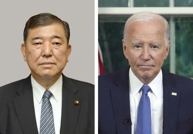 Thủ tướng Nhật Bản Shigeru Ishiba và Tổng thống Mỹ Joe Biden