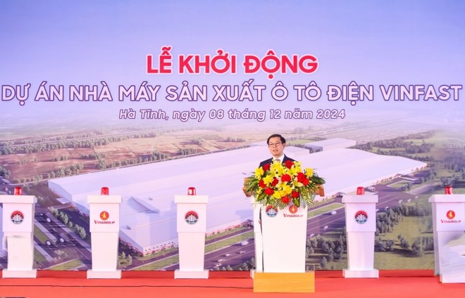 Ông Nguyễn Việt Quang - Phó Chủ tịch kiêm Tổng giám đốc Tập đoàn Vingroup chia sẻ nhà máy sản xuất ô tô điện tại Hà Tĩnh sẽ tạo ra nền tảng vững chắc cho một giai đoạn phát triển quan trọng và bùng nổ sắp tới của VinFast