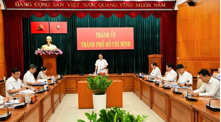 Bí thư Thành ủy TP.HCM Nguyễn Văn Nên phát biểu trong cuộc họp Thường trực Ban Chỉ đạo phòng, chống tham nhũng, tiêu cực TP.HCM - Ảnh: WEB THÀNH ỦY