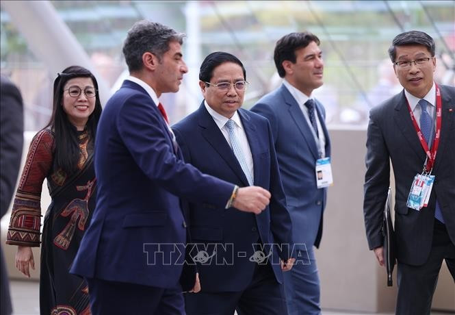 Thủ tướng Phạm Minh Chính đến dự Hội nghị Đại dương của Liên hợp quốc lần thứ 3. Ảnh: Dương Giang/TTXVN.