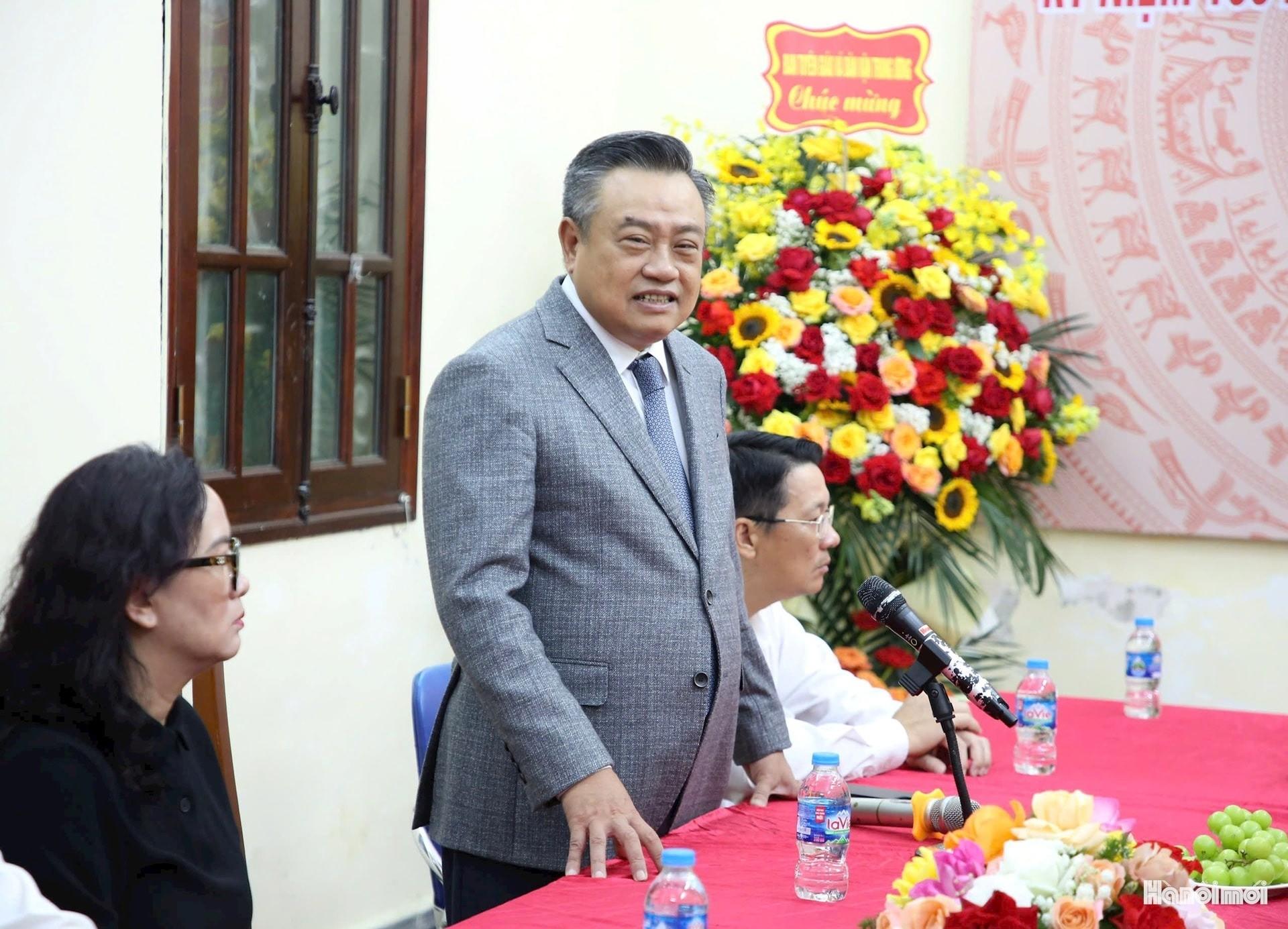 Chủ tịch UBND thành phố Hà Nội Trần Sỹ Thanh phát biểu chúc mừng Báo Hànộimới