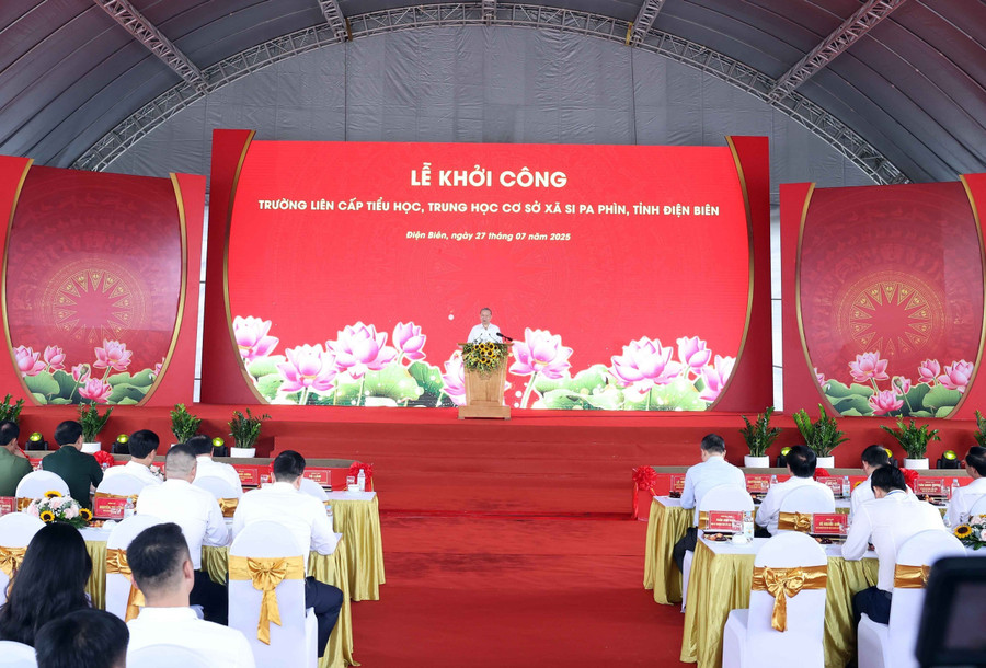 Tổng Bí thư Tô Lâm phát biểu tại lễ khởi công. (Ảnh: TTXVN) tbt-khoi-cong-1.jpg