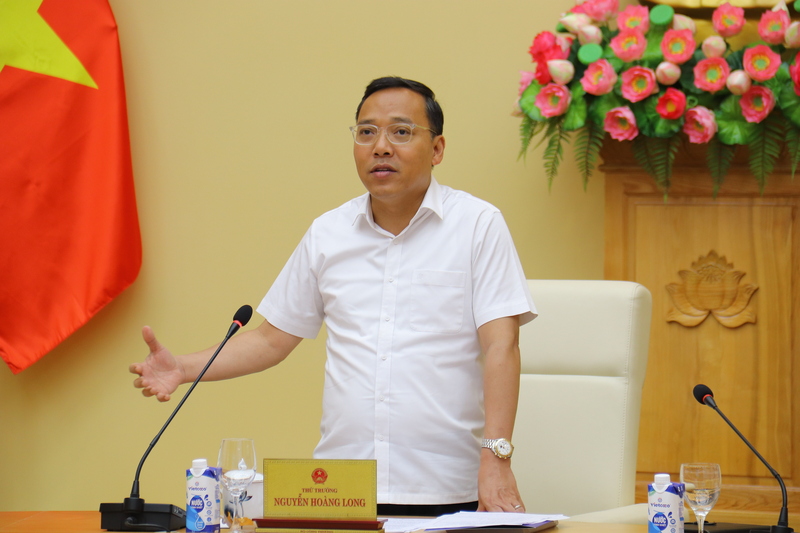 Thứ trưởng Bộ Công Thương Nguyễn Hoàng Long phát biểu tại cuộc họp. Ảnh: Thanh Tuấn