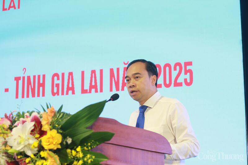 Ông Đào Việt Anh, Trưởng phòng Quan hệ quốc tế, Cục Xúc tiến thương mại - Bộ Công Thương phát biểu tại hội nghị. Ảnh: Hiền Mai