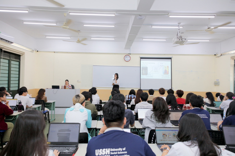 Một giờ học tại Trường Đại học Khoa học xã hội và Nhân văn (Đại học Quốc gia TPHCM). Ảnh: HCMUSSH ln242967.jpg
