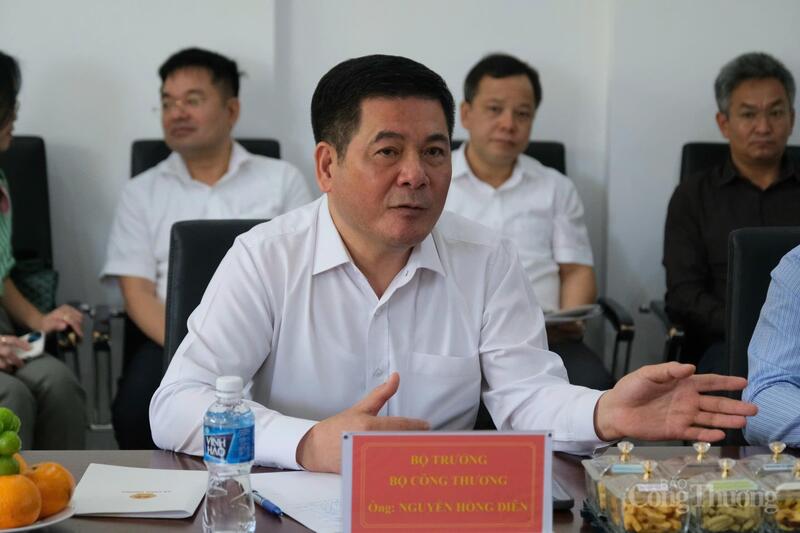 Bộ trưởng Nguyễn Hồng Diên phát biểu tại buổi làm việc.