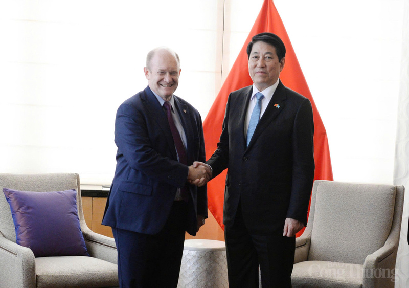 Chủ tịch nước Lương Cường tiếp Thượng Nghị sỹ Hoa Kỳ Chris Coons.