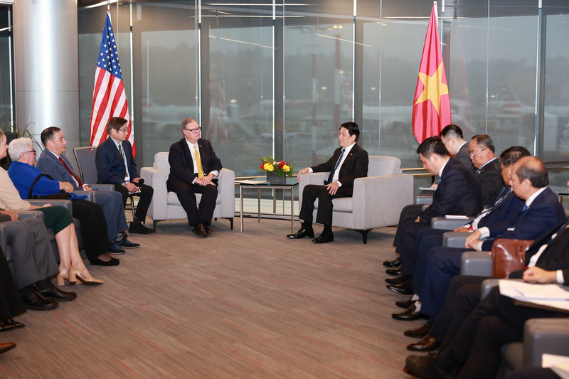 Chủ tịch nước Lương Cường nhấn mạnh, Việt Nam coi bang Washington là đối tác trọng điểm ở cấp địa phương.