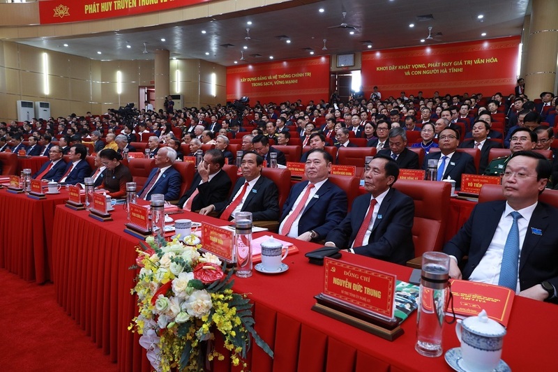 Đại biểu tham dự Đại hội đại biểu Đảng bộ Hà Tĩnh lần thứ XX. Ảnh: Thành Sen.