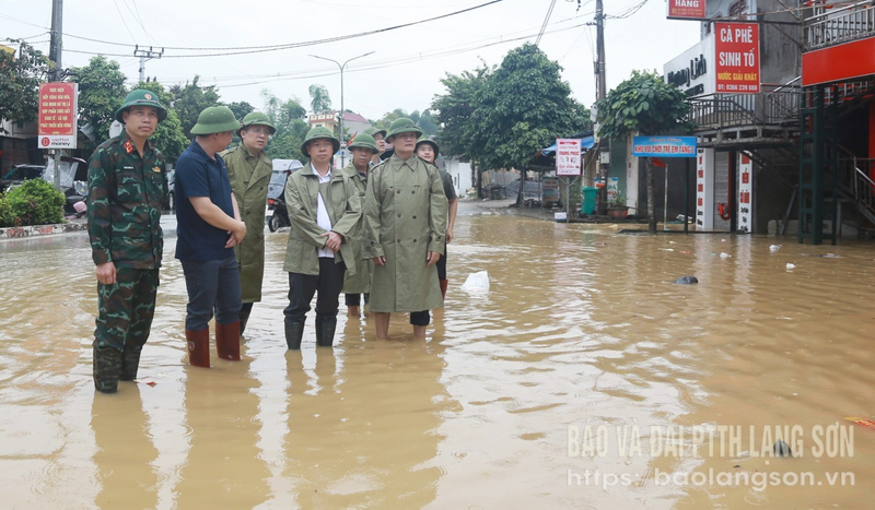 Đoàn công tác kiểm tra thực tế tại địa bàn xã Thất Khê. Ảnh: Báo và Đài PTTH Lạng Sơn