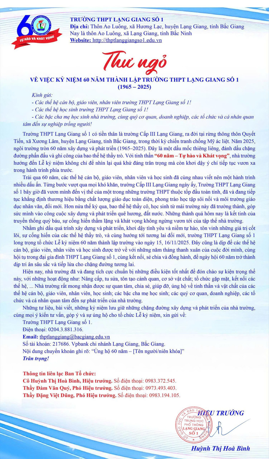 Trường THPT Lạng Giang số 1 hân hoan hướng tới kỷ niệm 60 năm thành lập trường. z7028567478041-cb57cecd3bbea4ca877a88f4eee2a358.jpg