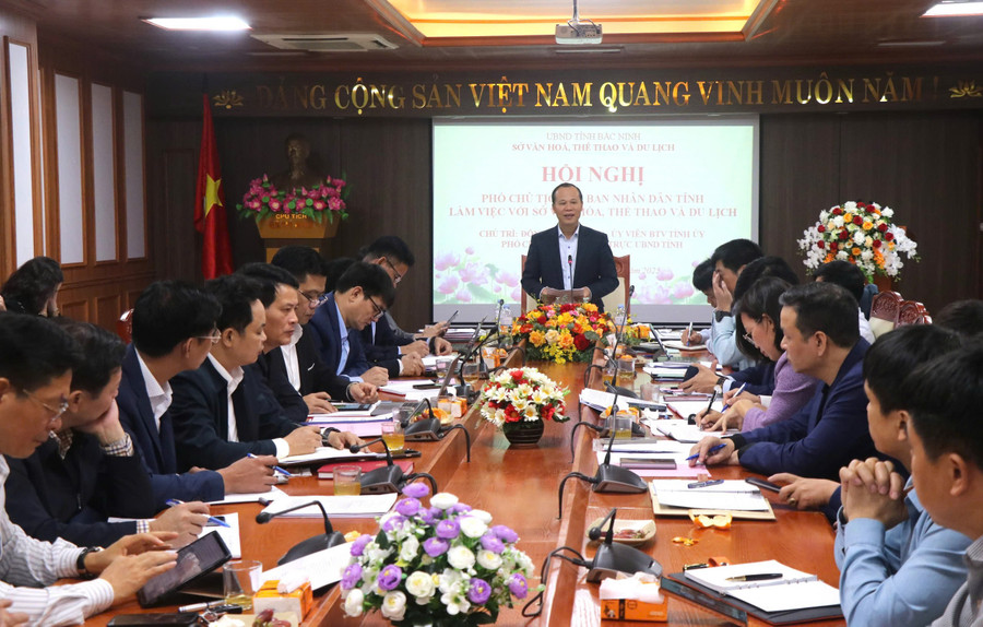 Ông Mai Sơn - Phó Chủ tịch Thường trực UBND tỉnh Bắc Ninh phát biểu tại hội nghị.