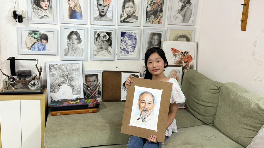 Em Lê Phạm Yến Trang, học sinh lớp 7 tại Hà Nội.