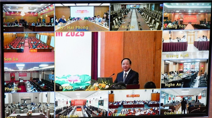 Hội nghị được kết nối trực tuyến đến các điểm cầu từ Trung ương đến địa phương. b1.jpg