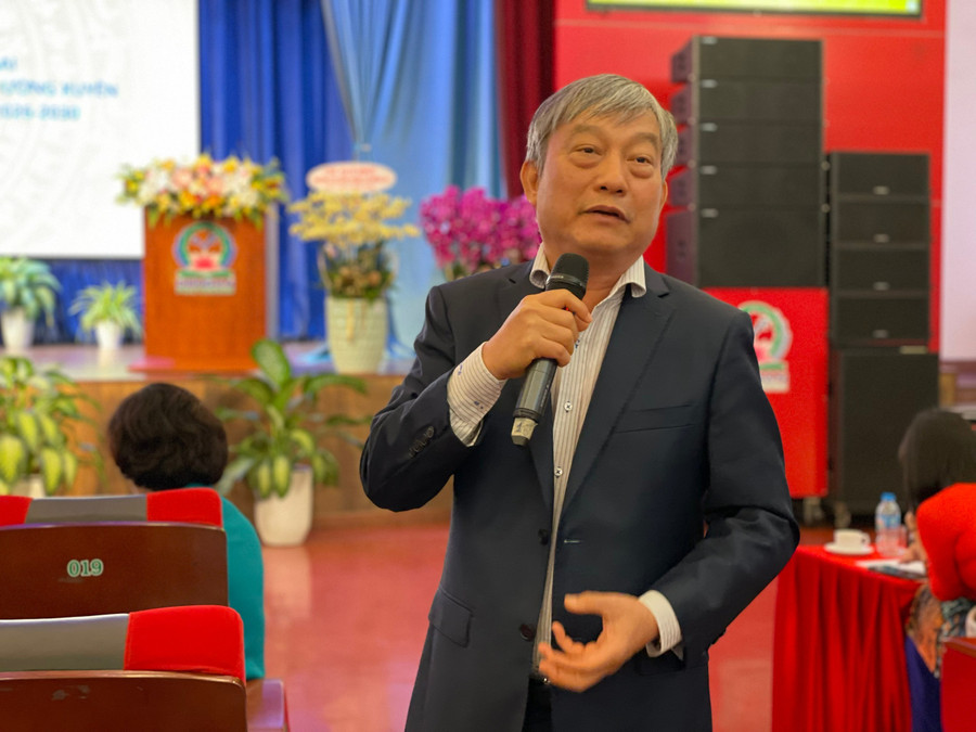 Đại diện các trường cao đẳng góp ý tại hội nghị. ẢNH: Hà An. 718d1a2bc89244cc1d83.jpg