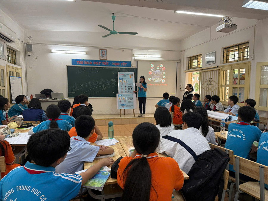 Học sinh Trường THCS Đống Đa (Hà Nội).