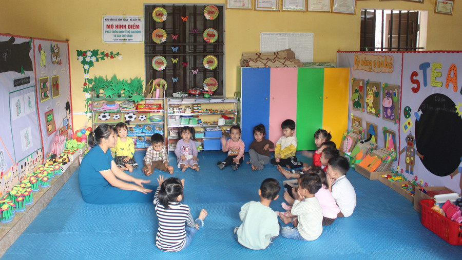 Điểm trường Hoan, Trường Mầm non Cây Thị có 10 trẻ được hưởng chính sách hỗ trợ theo Nghị định 66. Ảnh: Phương Thảo don-bay-nang-chat-giao-duc-2.jpg