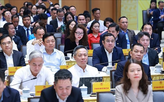 Các đại biểu dự Hội nghị Doanh nghiệp góp phần vào tăng trưởng hai con số. Ảnh: Dương Giang/TTXVN Các đại biểu dự Hội nghị Doanh nghiệp góp phần vào tăng trưởng hai con số. Ảnh: Dương Giang/TTXVN