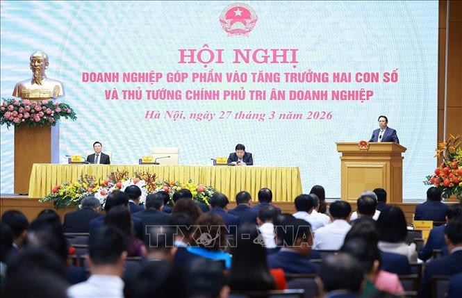 Thủ tướng Phạm Minh Chính chủ trì Hội nghị Doanh nghiệp góp phần vào tăng trưởng hai con số và Thủ tướng Chính phủ tri ân doanh nghiệp. Ảnh: Dương Giang/TTXVN Thủ tướng Phạm Minh Chính chủ trì Hội nghị Doanh nghiệp góp phần vào tăng trưởng hai con số và Thủ tướng Chính phủ tri ân doanh nghiệp. Ảnh: Dương Giang/TTXVN