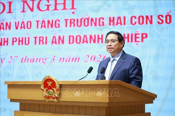 Thủ tướng Phạm Minh Chính chủ trì Hội nghị Doanh nghiệp góp phần vào tăng trưởng hai con số và Thủ tướng Chính phủ tri ân doanh nghiệp. Ảnh: Dương Giang/TTXVN Thủ tướng Phạm Minh Chính chủ trì Hội nghị Doanh nghiệp góp phần vào tăng trưởng hai con số và Thủ tướng Chính phủ tri ân doanh nghiệp. Ảnh: Dương Giang/TTXVN