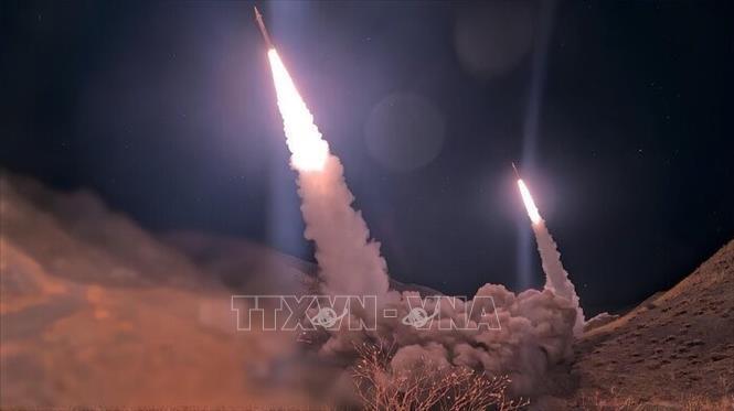 Iran tiến hành các cuộc tập kích nhằm vào mục tiêu quân sự của Mỹ ở Jordan. Ảnh: IRNA/TTXVN phát